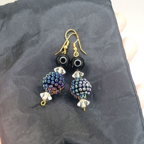 Handmade Disco ball drop earrings - Picture 1 of 3